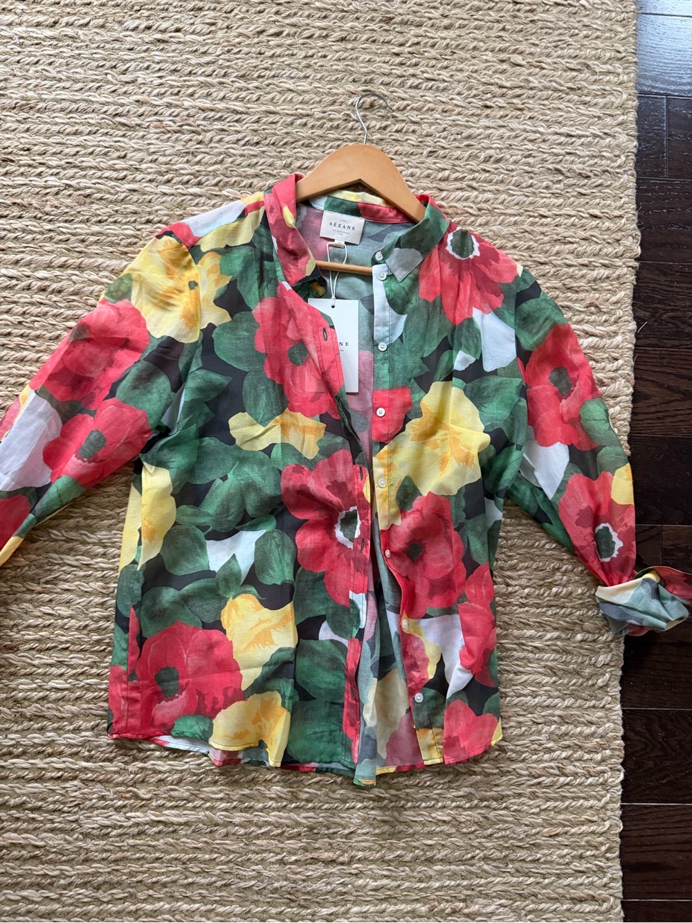 Sezane Pierro Floral Button-Down Blouse - Picture 2 of 4